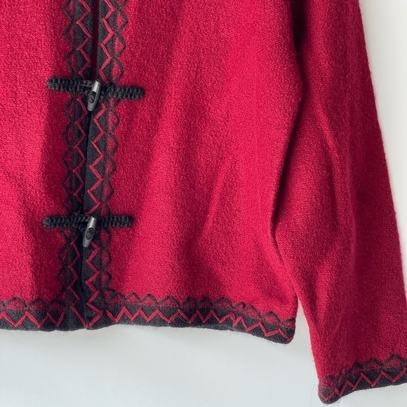NEW! ($60) Sarah Spencer Wool Blazer Jacket Coat Red Cardigan Sweater Top, Sz L - Picture 6 of 12